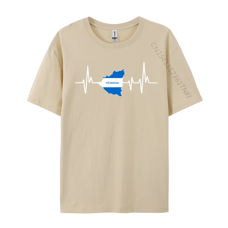 Heartbeat Design Nicaraguan Flag Nicaragua Family T Shirt Summer 2024 New Fashion Cotton Tops Printed Tshirts For Men