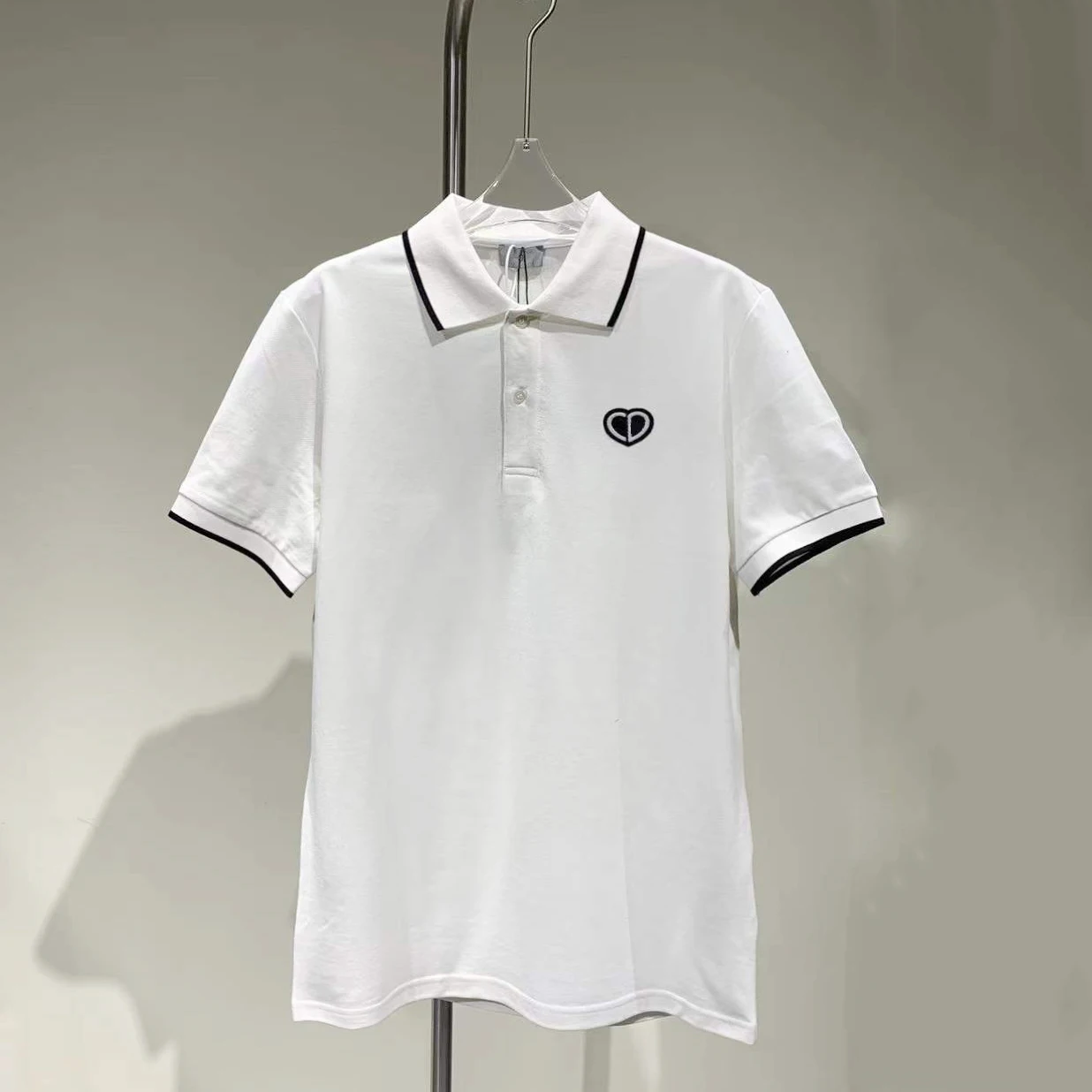 

2022 spring and summer new products men's and women's same love embroidery LOGO polo shirt, casual all-match loose T-shirt top