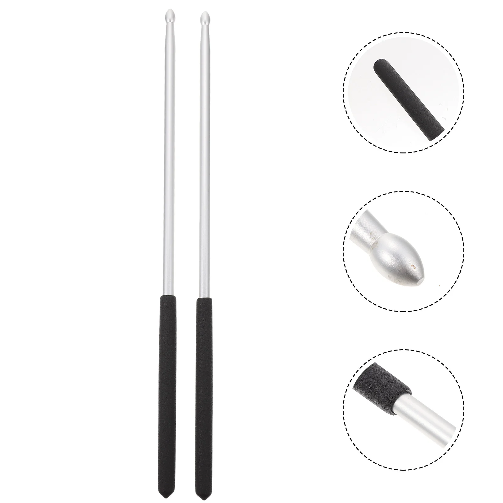 

2Pcs Practical Aluminum Alloy Drum Sticks Percussion Instrument Accessories