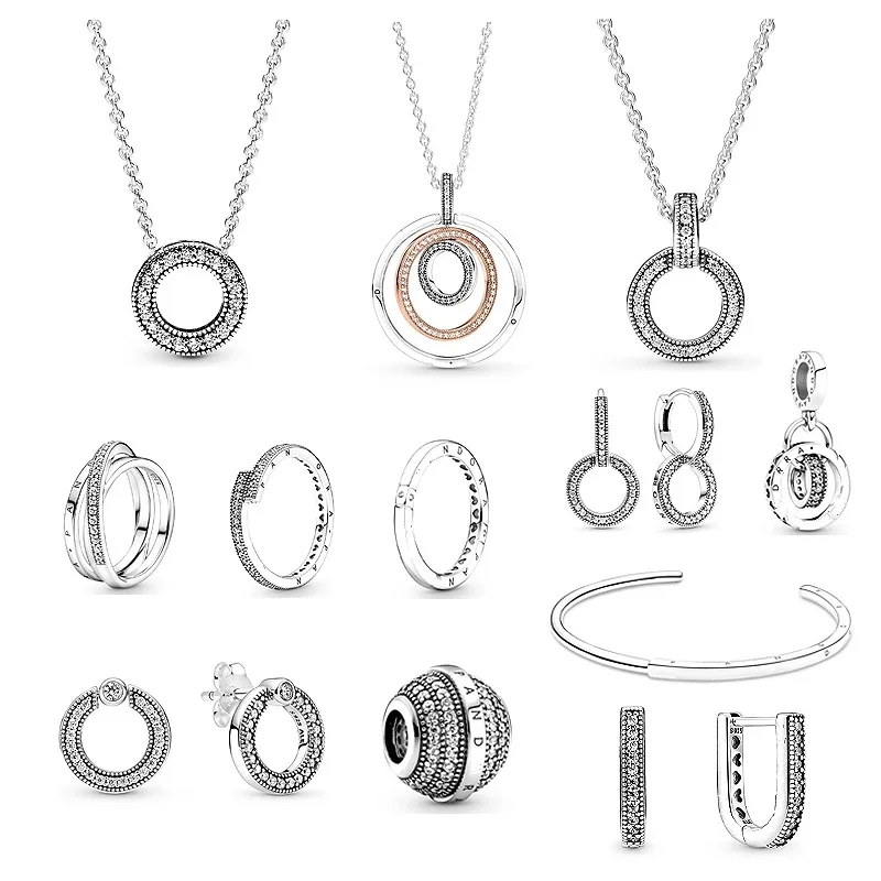 

Hot Selling Ladies Necklace 925 Sterling Silver Small pendant Charm jewelry fitted with original Pandora jewelry crafted beads