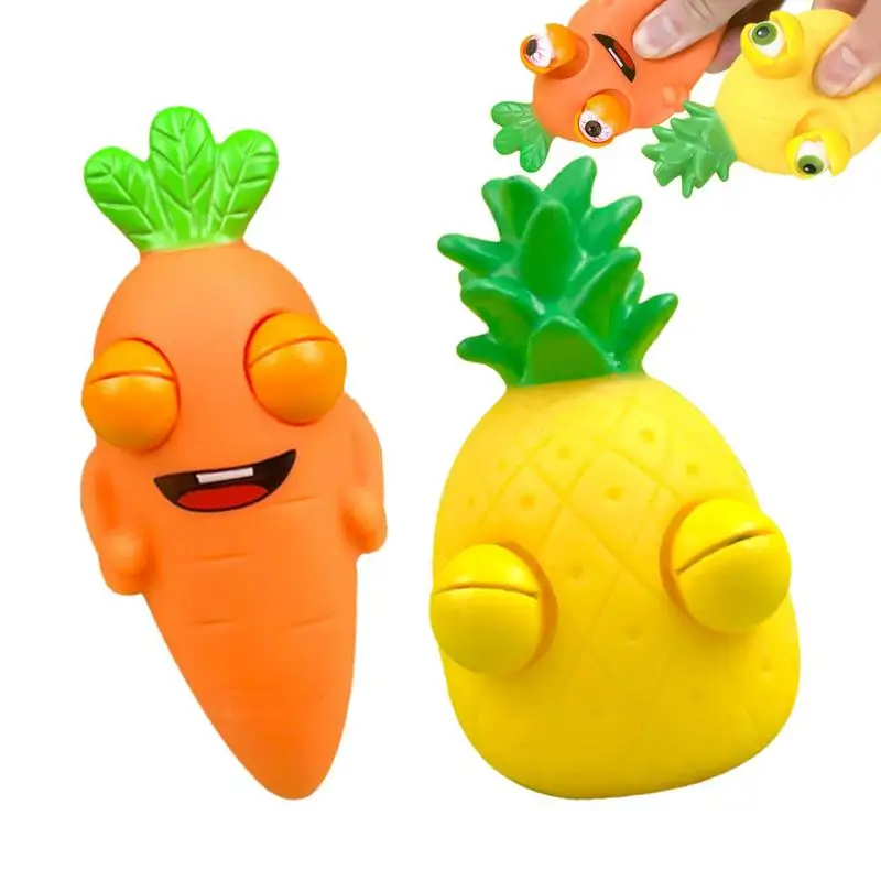 

Eye Popping Toy Pineapple Carrot Simulation Fruit Pinch Toy Soft Cute Pineapple Squeeze And Stretch Toy To Relieve Stress