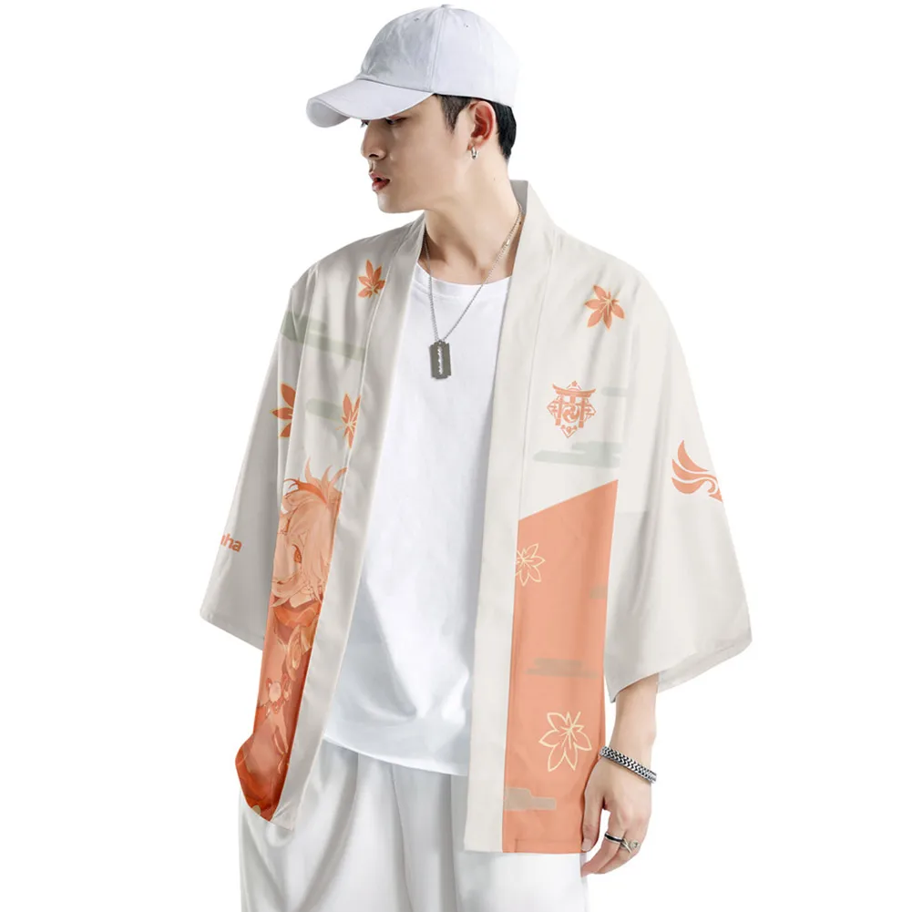 

Genshin Impact Kazuha Cloak Kimono Cardigan Robe Cospaly Costume Print Casual Coat