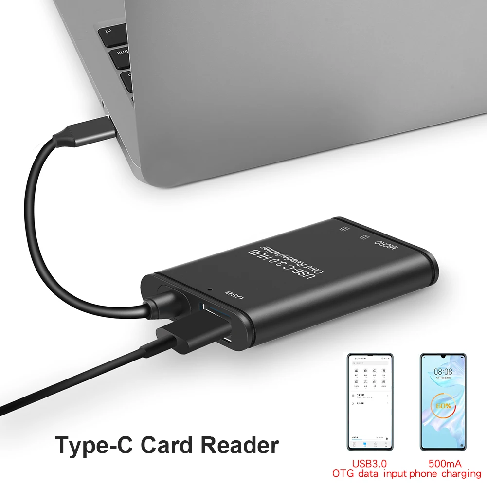 

USB 3.1 C to USB 3.0 OTG Adapter Card Reader Household Secure Digital TF Computer Accessories for Laptop Phone