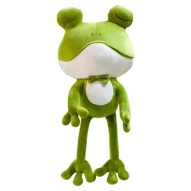 

Кукла-лягушка 21 дюйм, мягкое плюшевое животное с галстуком-бабочкой, зеленые милые плюшевые мягкие игрушки-животные, плюшевые игрушки для детей