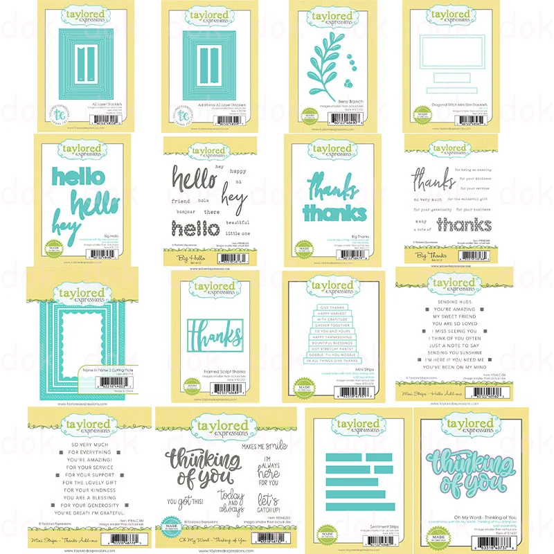 

Big Thanks Hello Coordinating Dies Metal Die Cutting Dies For DIY Scrapbooking Album Decorative Embossing DIY Paper Cards Making