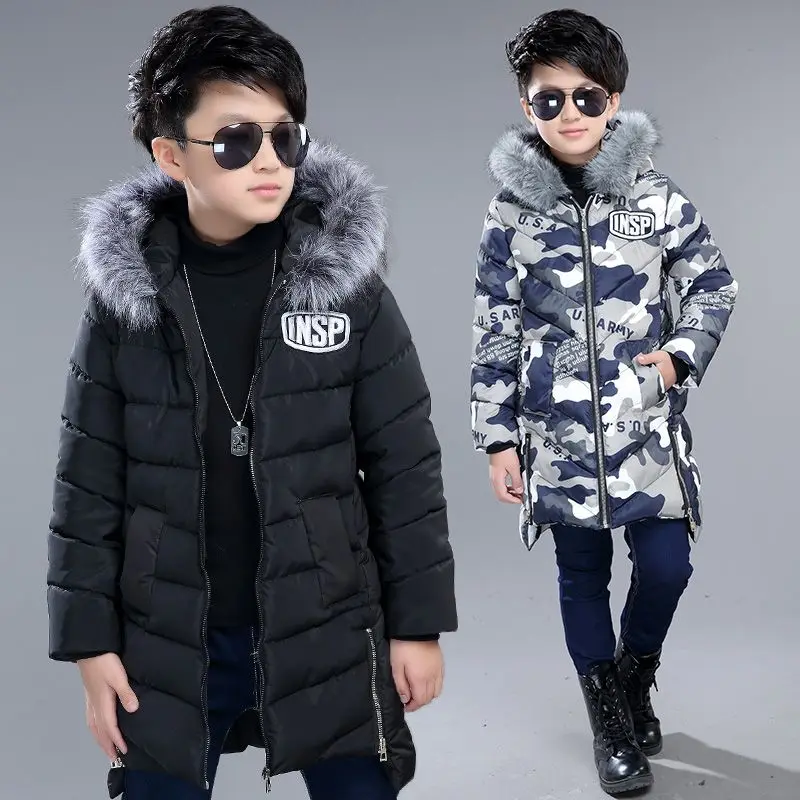 

Children's Clothes Boys Winter Thickened Cotton Padded Coats Down Jackets Fashion Kids Parkas Hooded Outerwear 4 5 6 Years Old