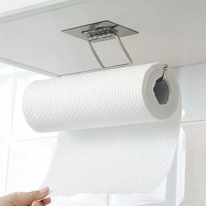 

Steel Tissue Hanger Paper Roll Holder Wall Mounted Towel Storage Rack Organizer Shelf Kitchen Bathroom Accessories