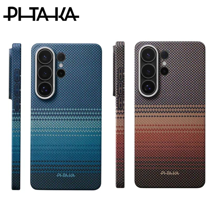 Фото [Оригинальный] Чехол PITAKA из углеродного волокна и кевлара для Samsung S26 Ultra с поддержкой беспроводной зарядки, задняя крышка для телефона №1