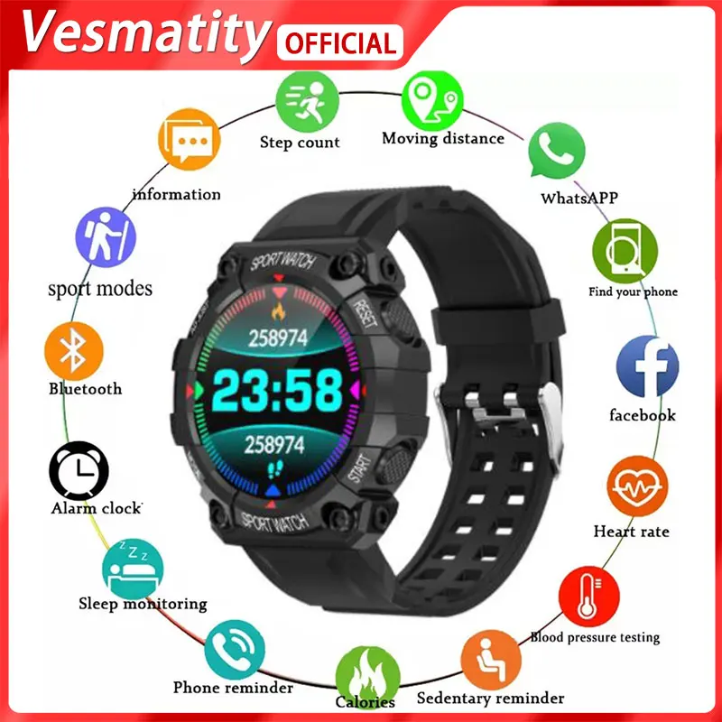 

For Apple Huawei Xiaomi FD68 Sport Fitness Waterproof SmartWatche Heart Rate Sleep Monitor Pedometer Call Reminde Touch Watch