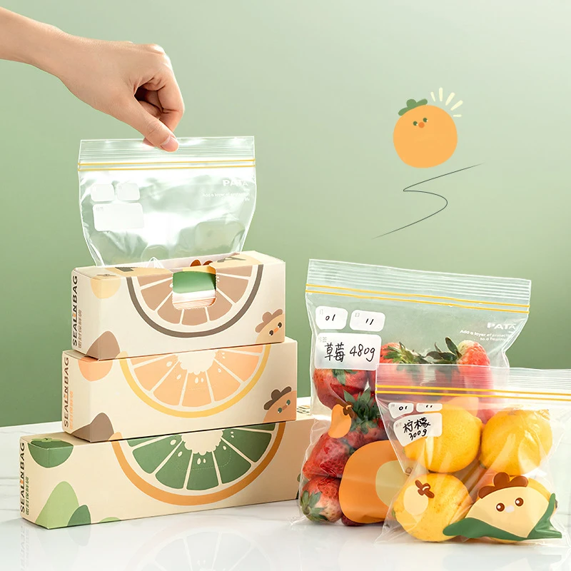 

3 Boxes Silicone Food Storage Bag Reusable Fresh-keeping Bag Fruit And Vegetable Sealed Freezer Bag Leakproof Food Ziplock Bag