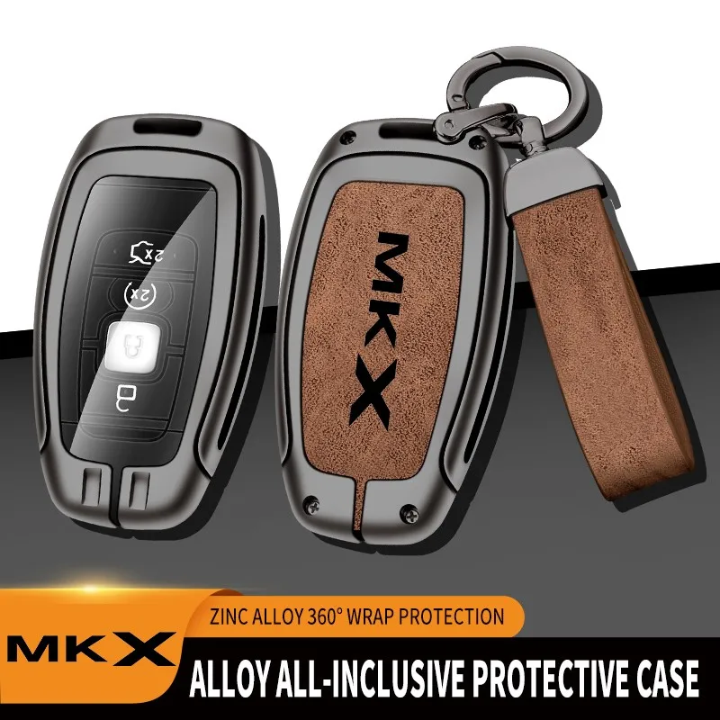 

Zinc Alloy Car Key Case Cover Shell Fob For Lincoln MKX Remote Control Protector For Lincoln MKX 2018 Key Case Car Accessories