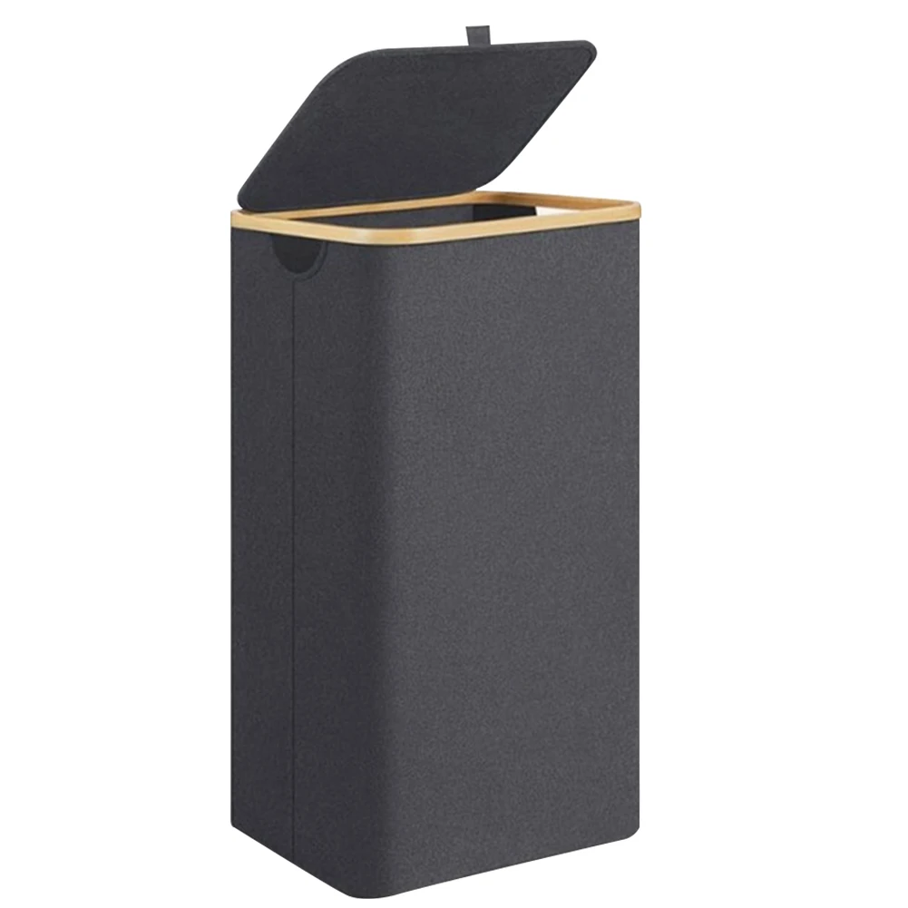 Корзина для грязной одежды объемом 100 л складной контейнер с бамбуковой ручкой и