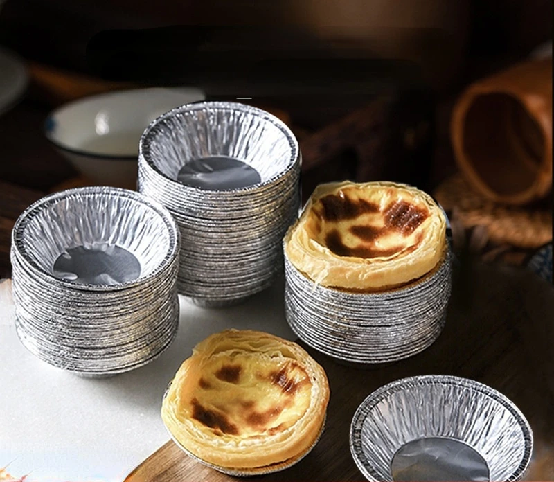 100 шт. Форма для яиц пирога одноразовая Оловянная фольга Tart Tray алюминиевая