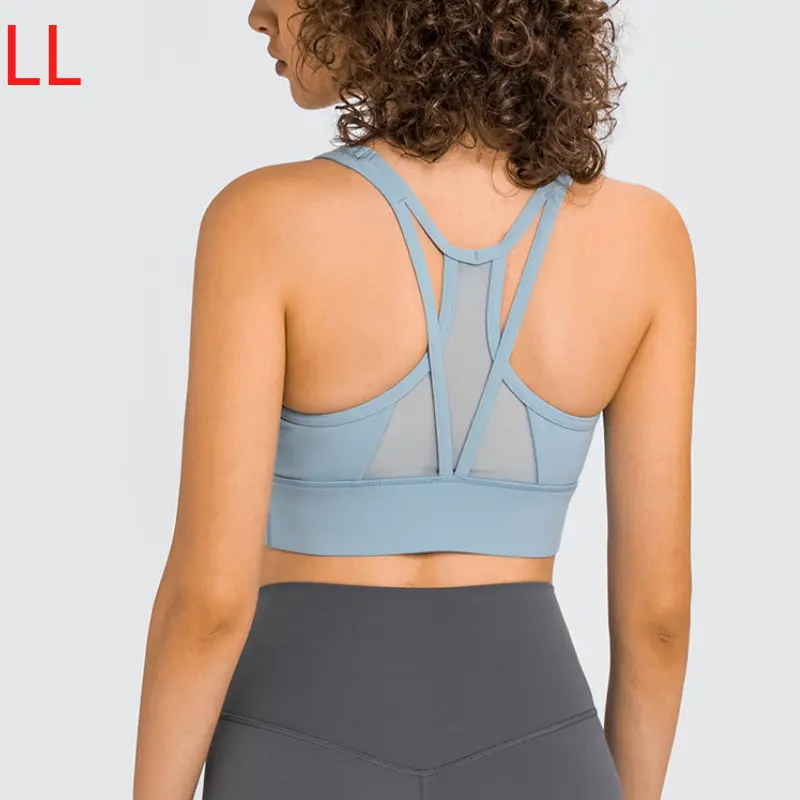 

Yoga High Support Plus Size Workout Training Sport Bras Top Women Mesh Patchwork Push Up Dance Yoga Fitness Brassiere
