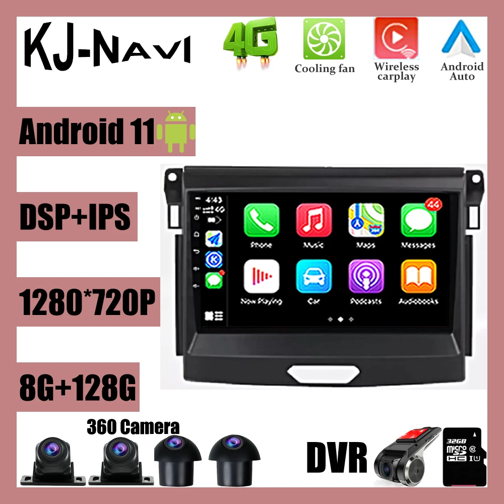 

9" Android 11 For Ford Everest Ranger 2015 2016 2017 DSP IPS Car Multimedia Radio Stereo Video Navigation GPS Wireless Carplay