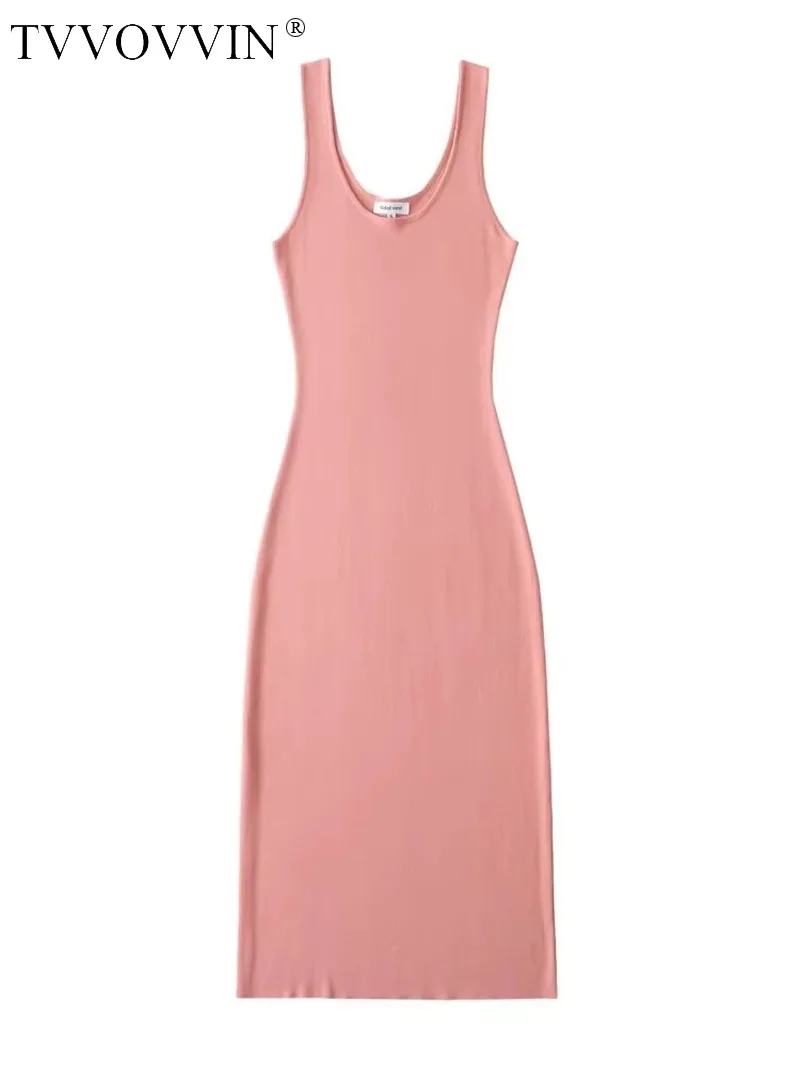 

Женское облегающее длинное платье с U-образным вырезом, розовое облегающее платье на бедрах, женское летнее пикантное пряное однотонное платье для мамы, HV6D