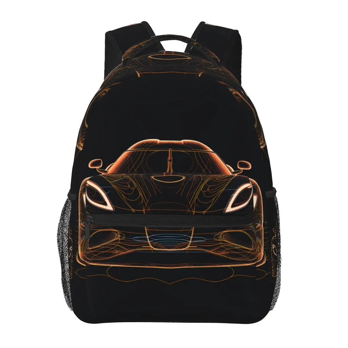 

Рюкзак Ultimate с изображением спортивного автомобиля, женский рюкзак из полиэстера с неоновой линией искусства для университета, повседневны...