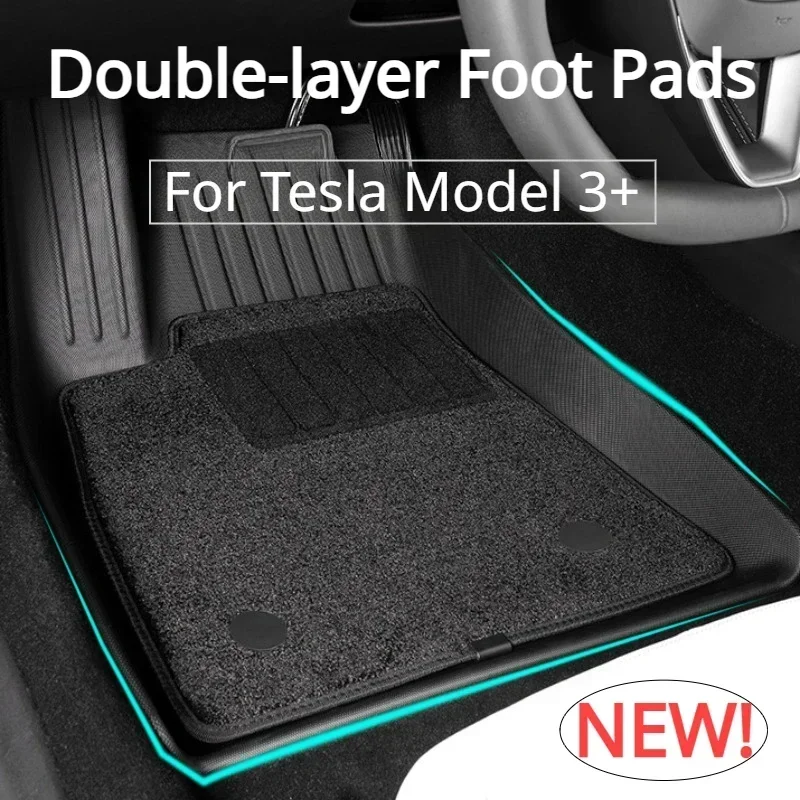 

Floor Mats for Tesla Model 3+ TPE Waterproof Wear-resistant Double-layer Foot Pads 6pcs New Model3 Car Interior Accessories 2024