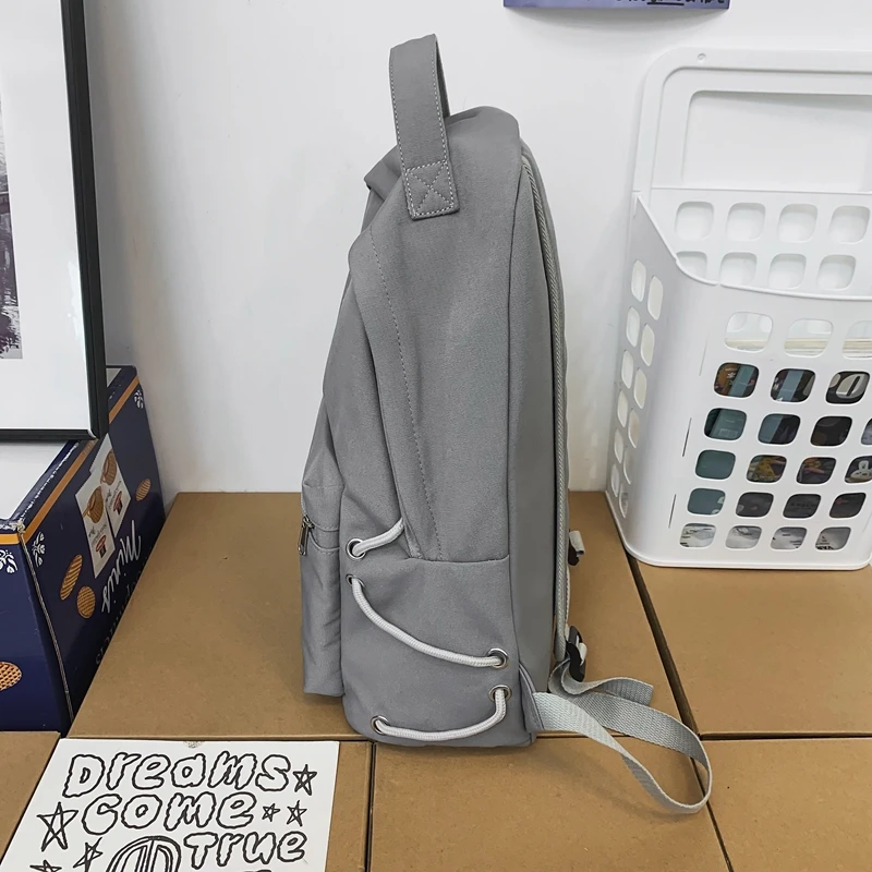 EST Solid Colour Unisex School Backpack Girls Teenager Shoulders Waterproof Nylon Women Casual Men Mochila Student Book Bagpack