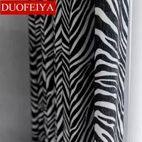 2022 new black and white zebra print leopard print modern stylish personality curtain curtains for living dining room bedroom