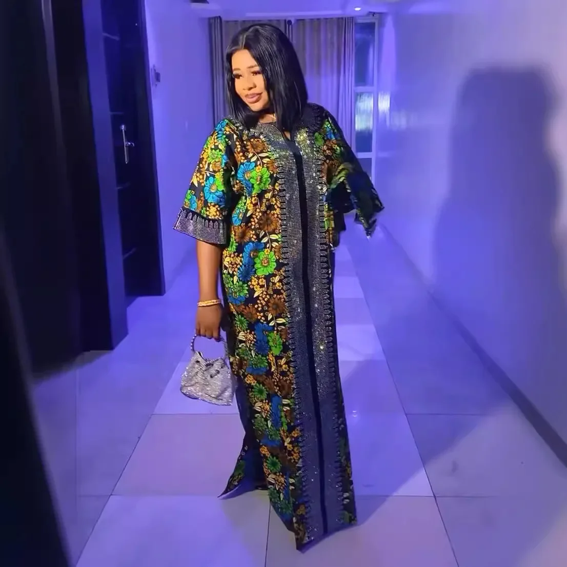 Платья с Африканским принтом для женщин традиционное длинное платье круглым