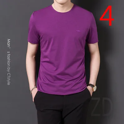 

Хлопковая футболка мужская с коротким рукавом, трендовая летняя красивая одежда в Корейском стиле, молодежная приталенная, с рукавом до локтя
