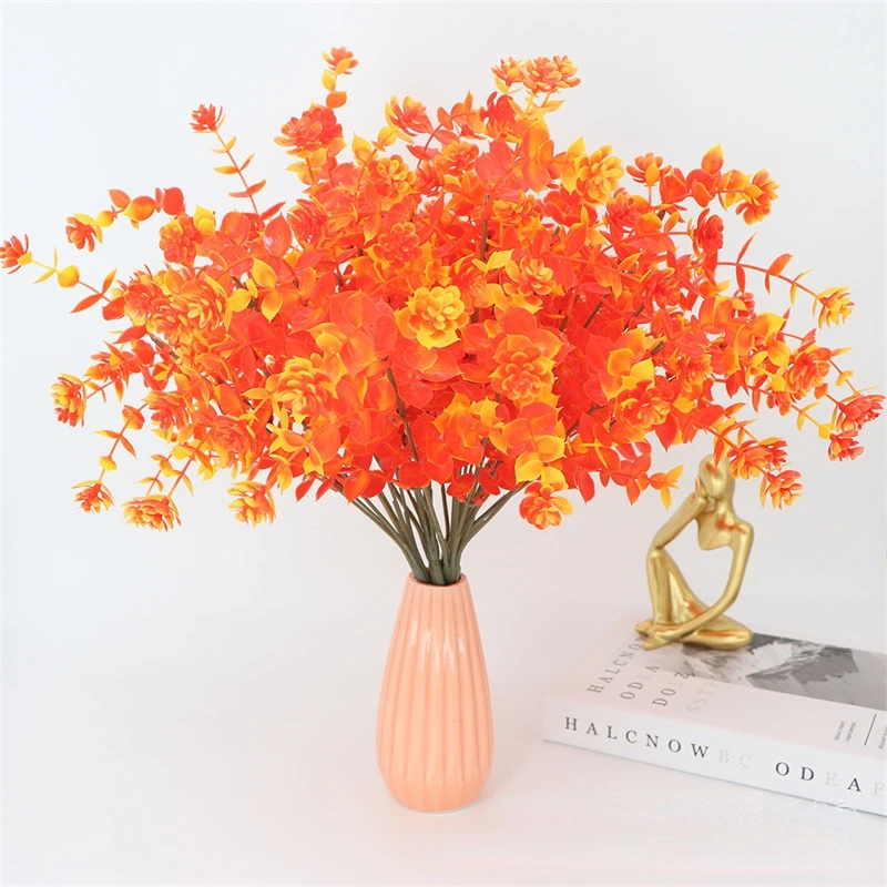 

Simulation Plant 7fork Eucalyptus Leaves Home Decoration Natural Flower Living Room Table Fake Flower Wedding Decoration Bouquet