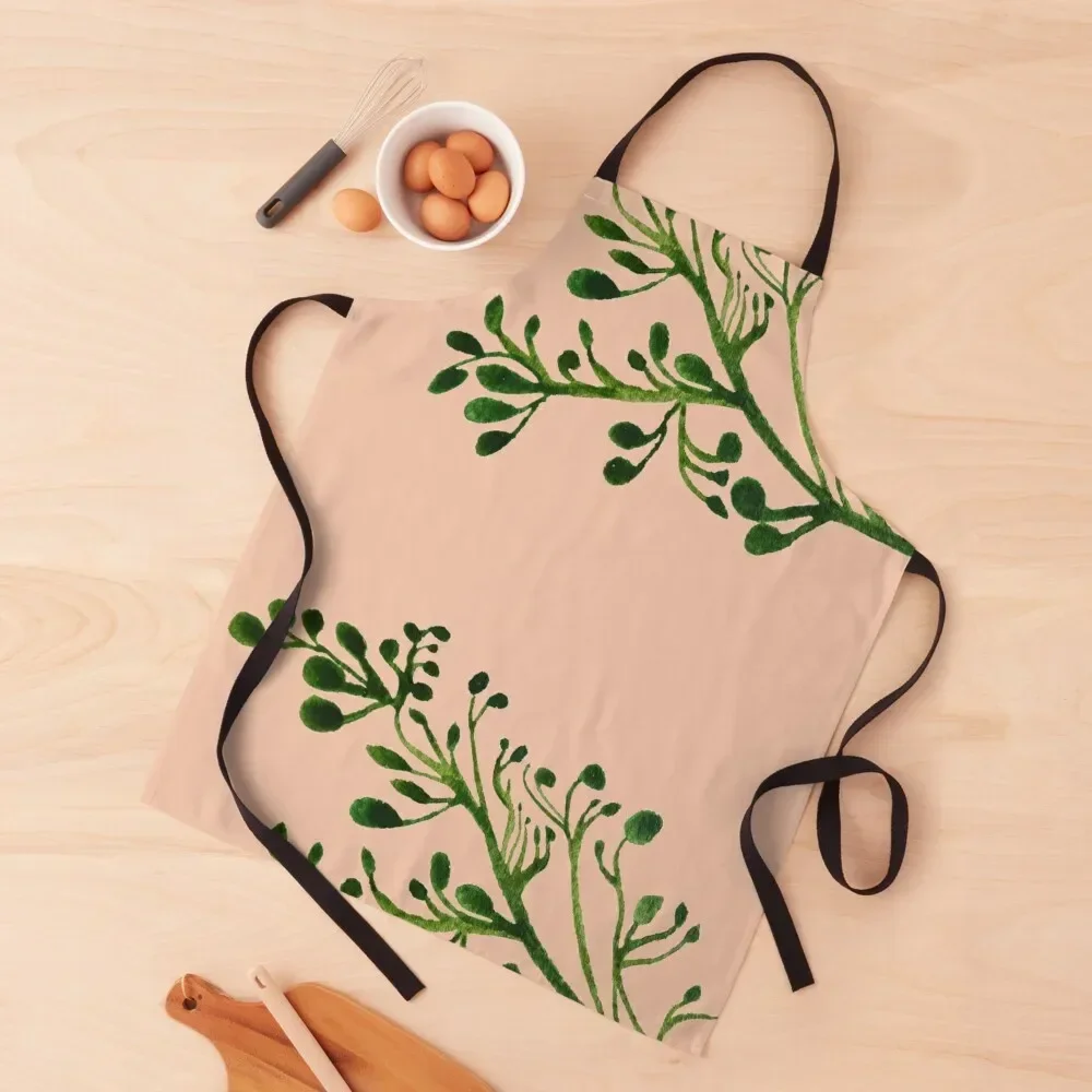 Timid Orange Shade акварельная ветка оливкового дерева фартук для кухни женский кухонный