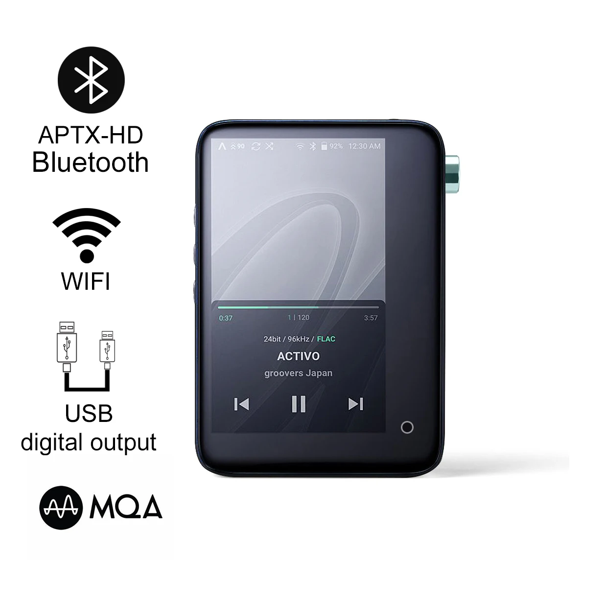 ACTIVO CT10 MP3 Players High Resolution Digital Audio Player With Bluetooth WiFi USB DAC MQA |