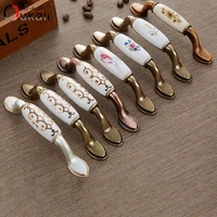 creative ceramic ivory white cabinet pulls zinc alloy cabinet handle furniture handles drawers door cabinets hardware nordic