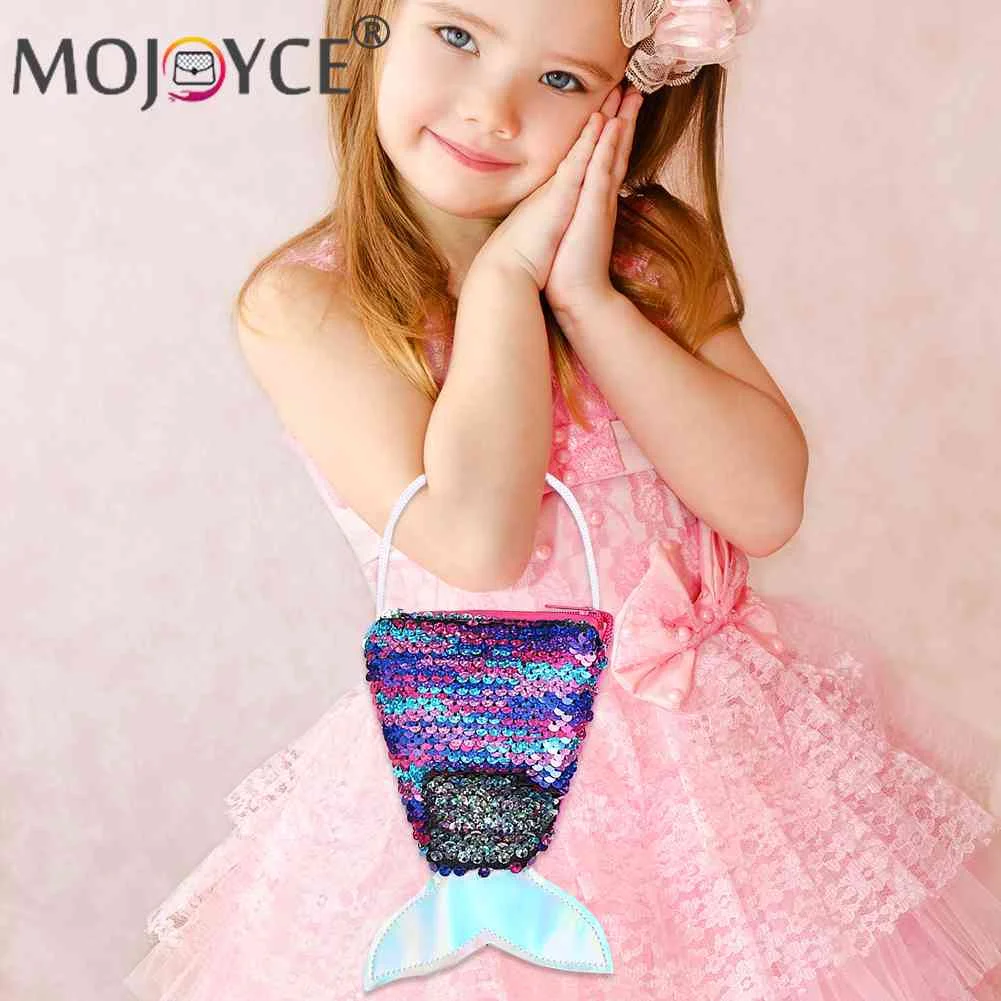 

Cute Children Girls Wallet Paillette Sequins Fish Pattern Shoulder Bags Crossbody Bag Super Mini Coin Purse Birthday Present