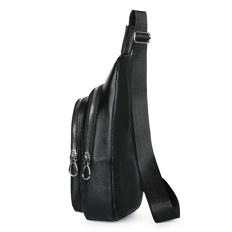 2023 New Men's Shoulder Bag PU Leather Crossbody Bag Outdoor Waterproof Fashion Shoulder Bag Large Capacity Men's Chest Bag