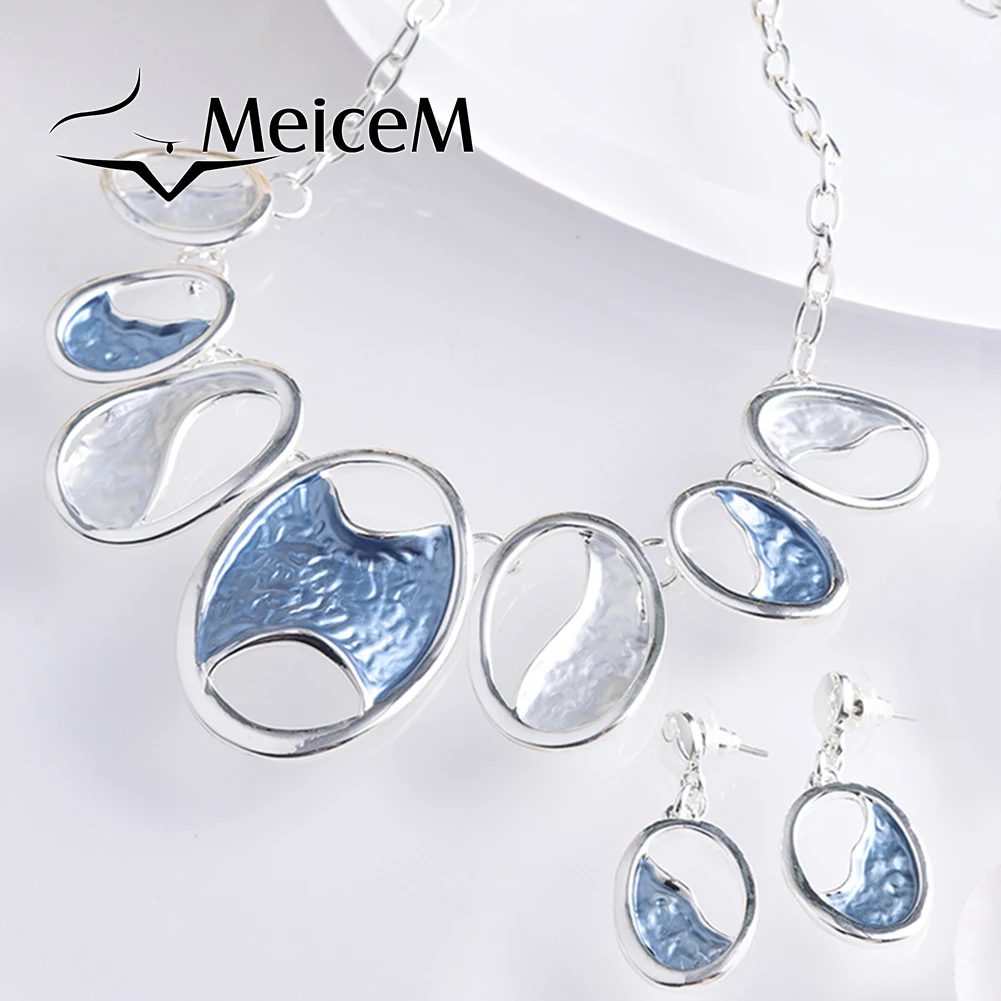 

MeiceM Geometry Enamel Collar Chokers Trendy Women 2023 Chains Luxury Jewelry Accessories Personalized New Necklaces for Women