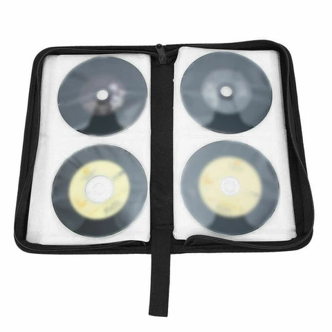 DVD VCD-органайзер-кошелек, емкость 80 шт., чехол для хранения альбома на молнии, держатель для альбома, портативный чехол для переноски дисков, CD, VCD, DVD