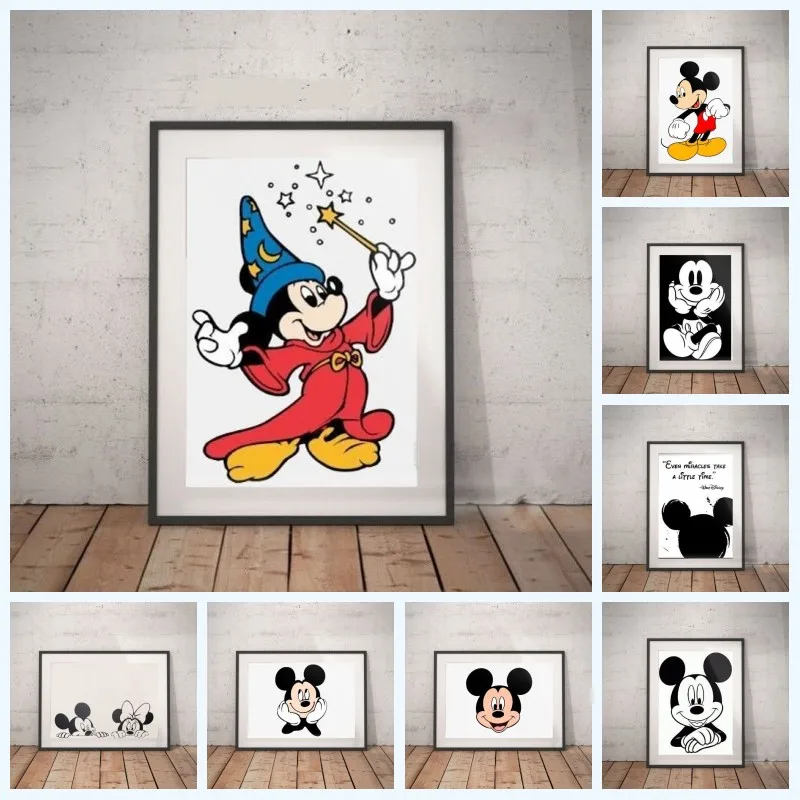 

Abstract Art Painting Posters Prints on Canvas Modern Disney Mickey Mouse Wall Paintings Picture Cuadros for Living Room Decor