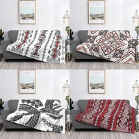 3d printed kabyle pattern blanket breathable soft flannel winter boho amazigh berber blanket for sofa home bed