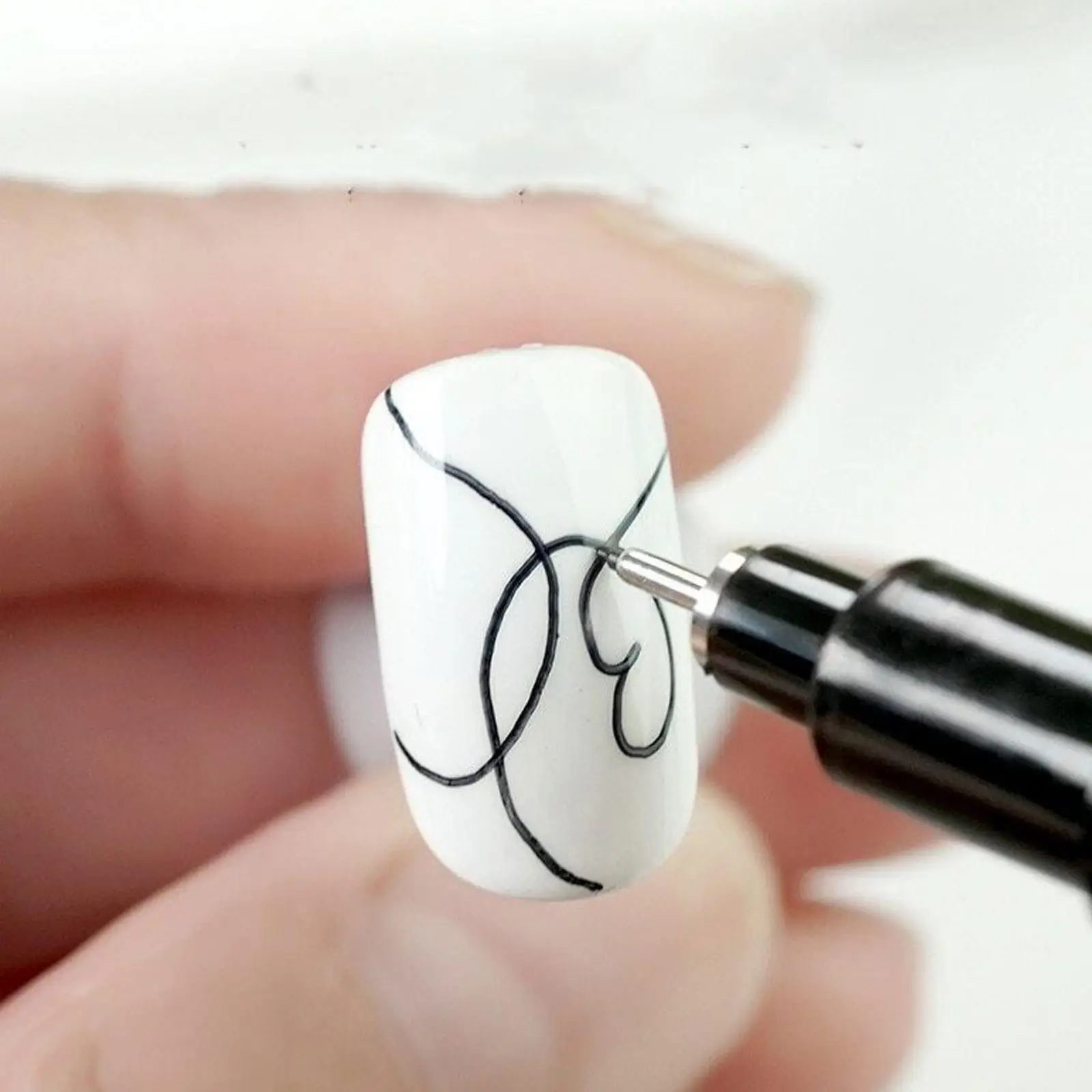 

Black French Stripe Nail Art Liner Pen 3d Tips Line Brushes Painting Drawing Pen Manicure Pen Diy Tools Gel Uv Stripes N4j0