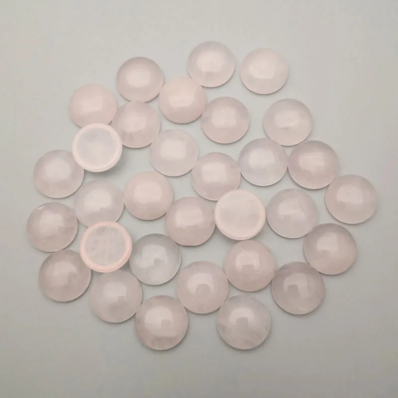 14mm Rose Pink Crystal Stone Healing Cabochon CABS & CUTTING Flat Bottomed Back Loose Bead Jewelry Making Finding