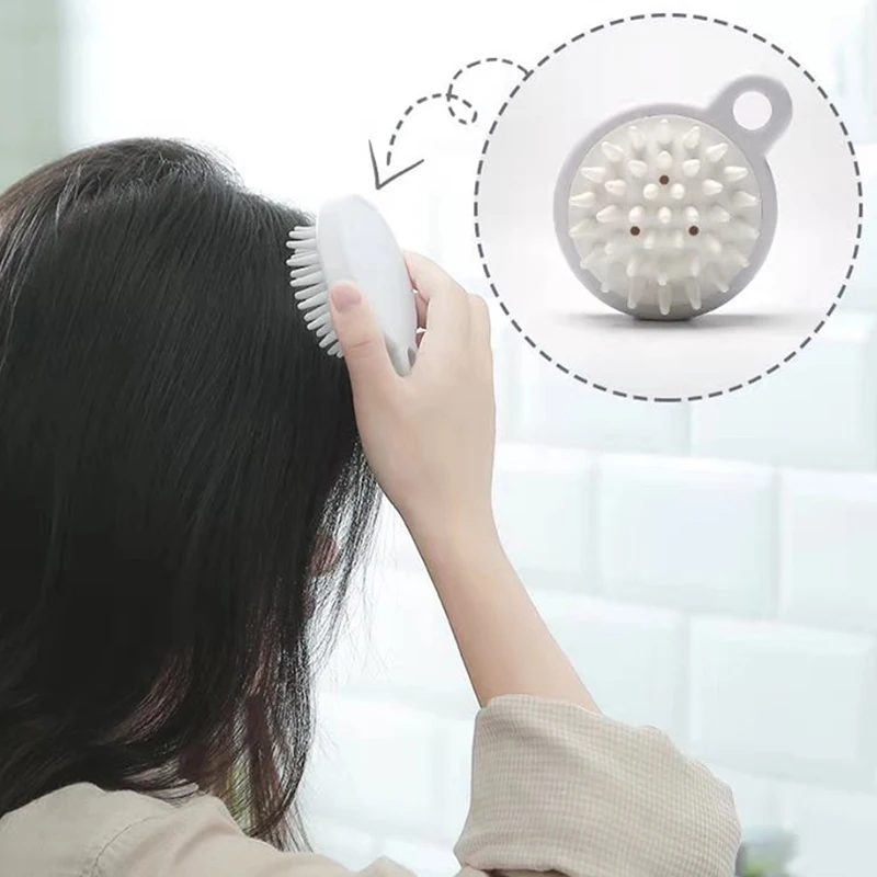 

Silicone Hair Cleaning Comb with Silicone Bristles Manual Shampoo Comb