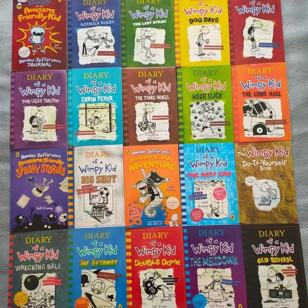 

Diary of a Wimpy Kid Books A set of 20 books English fiction book Children's picture book Learn language reading materials