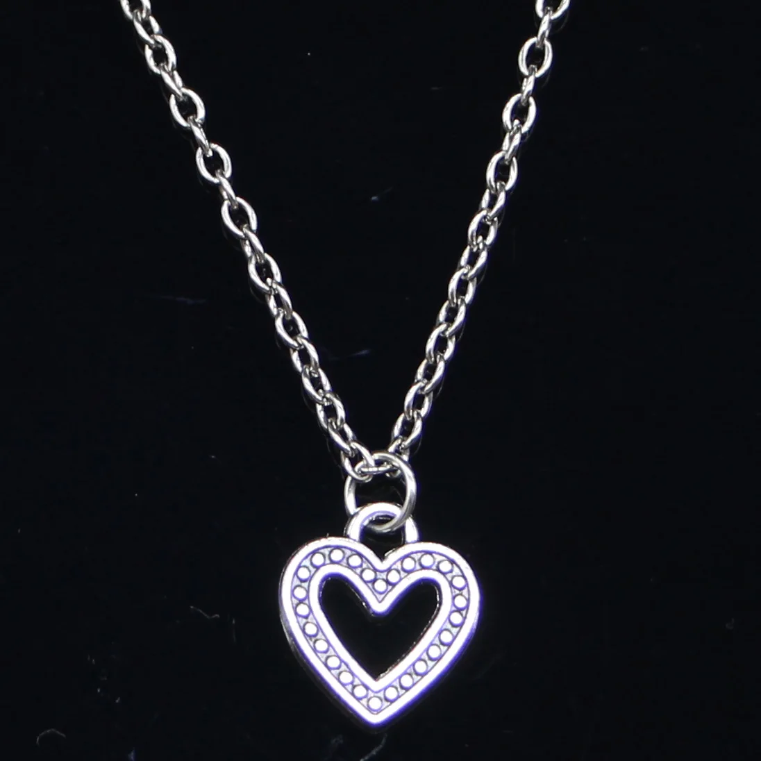 

20pcs New Fashion Necklace 14x13mm Hollow Heart Pendants Short Long Women Men Colar Gift Jewelry Choker