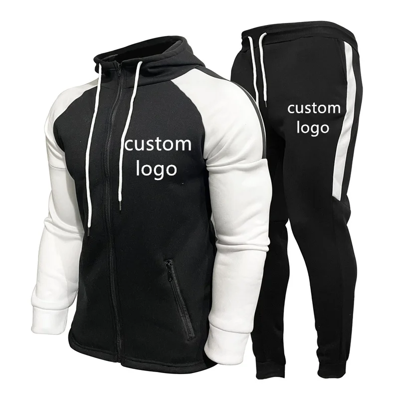 

New Men's jacket suit Sweatshirt Outdoor custom menswear men's set Hooded Jacket + Sweatpants Casual Sports 2 Piece Set