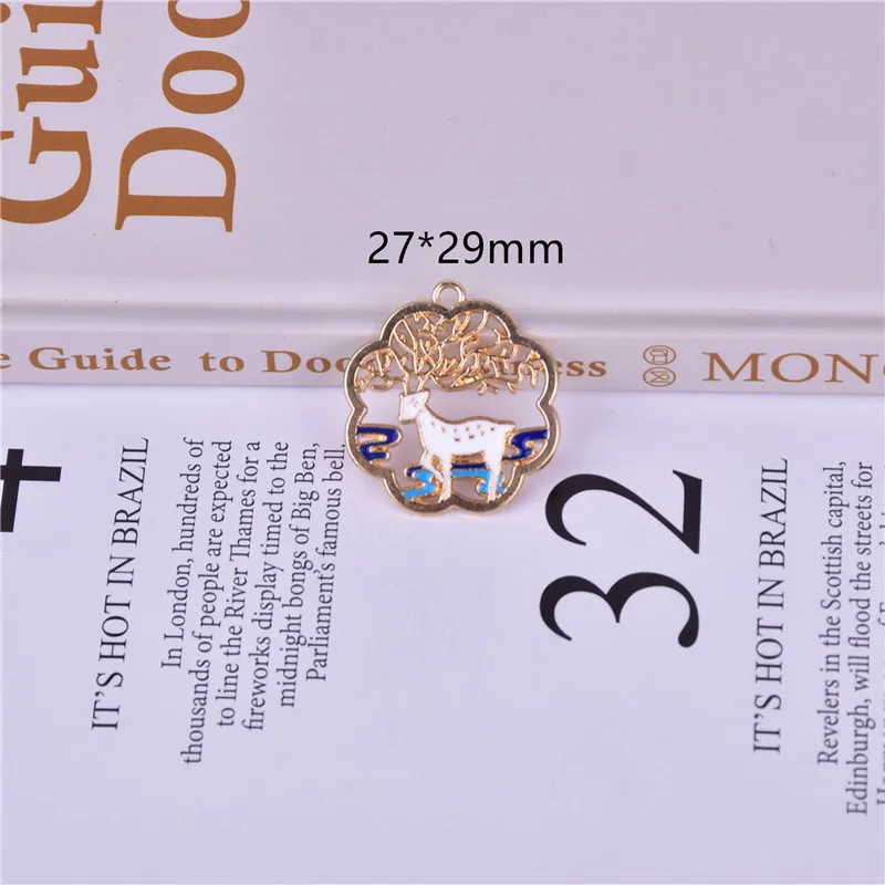 10 звёзд круглая кружевная бамбуковая панда Кот и олень Металлические Серьги