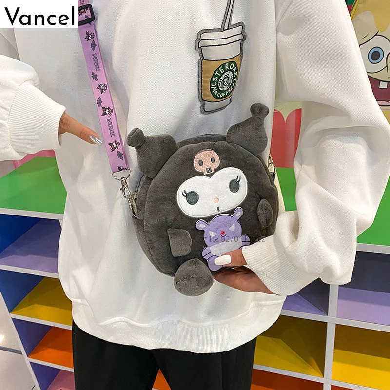 

2022 New Cinnamoroll Sanrio Plush My Melody Anime Messenger Bag Purin Kuromi Pochacco Backpacks Kawaii Clothing Decor For Girls