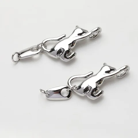 Латунные позолоченные соединители для браслетов с изображением кошки 2 шт.