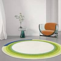 nordic light green round carpet for living room modern felt mat for bedroom bedside rug coffee table non slip mats home decor