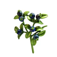 elegant vintage spray leaves wild summer blueberries branch brooches pins fruit of kings jewelry for mothers day grandmom gift