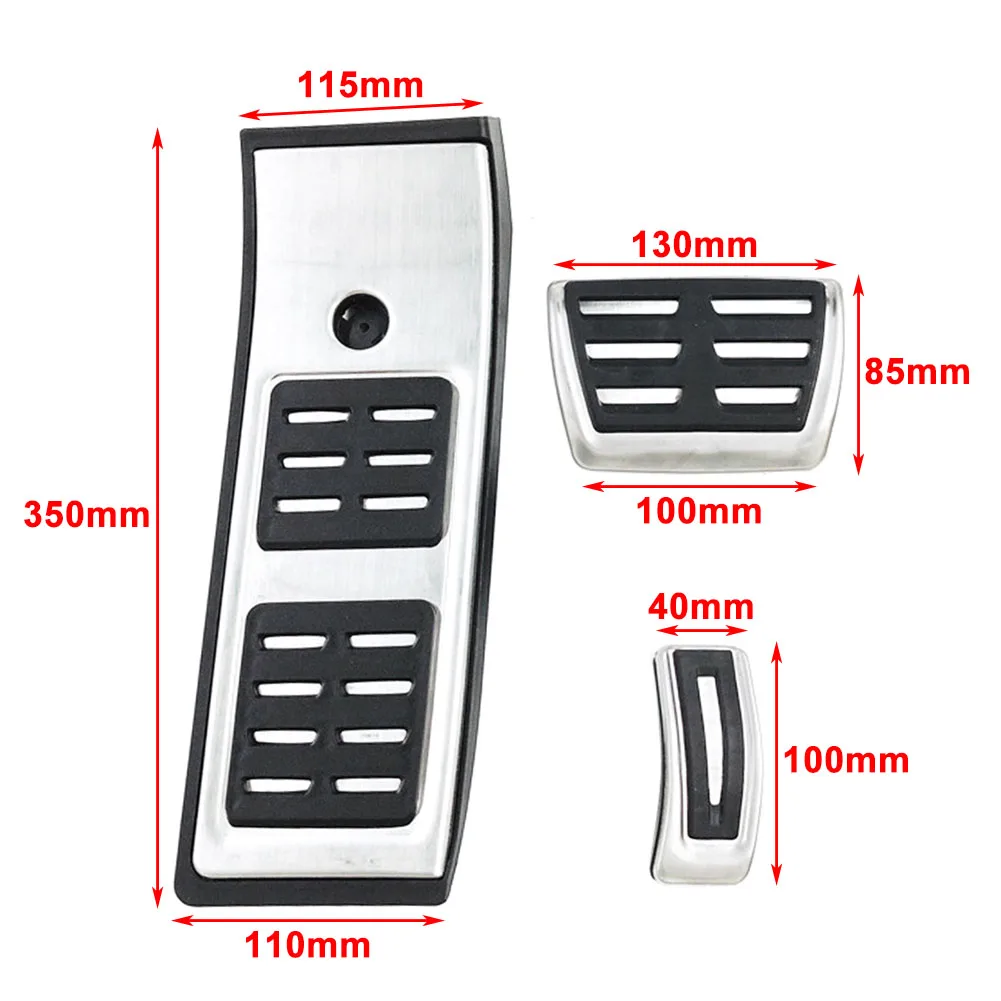 3x LHD Stainless Steel Car Foot Rest Brake Gas Pedals Cover For Audi Q5 2017-2022 SQ5 Q5L 2018 2019 2020 2021 2022