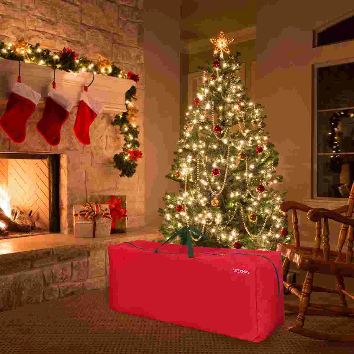 Сумка для хранения рождественской елки ткань Оксфорд сумка ящик