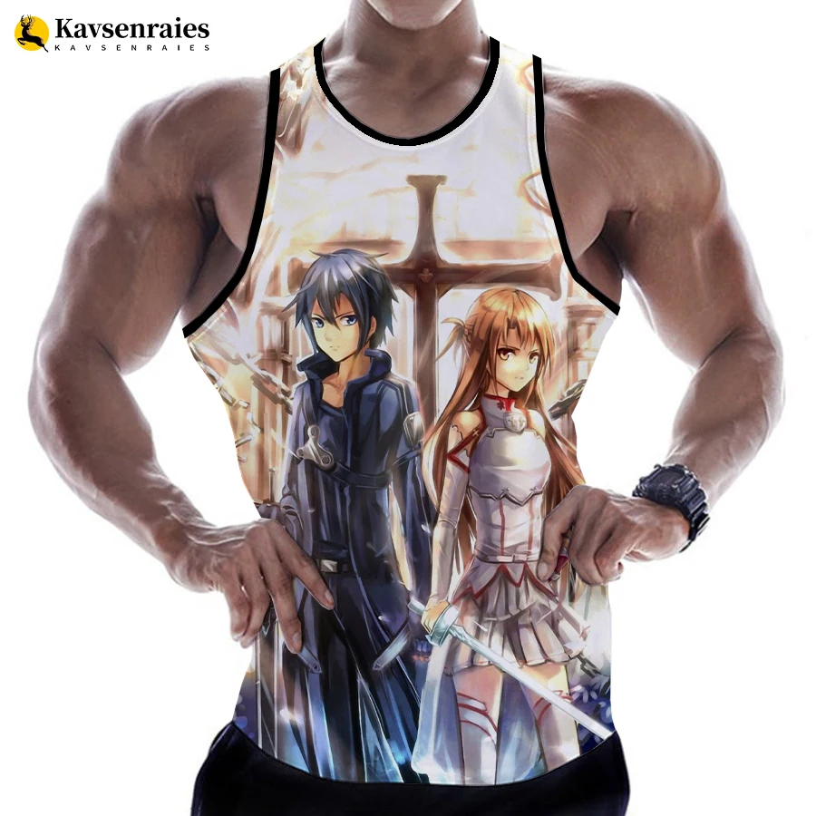 

Anime Game Sword Art Online Fashion Summer Men Women 3D Tank Tops Sleeveless Spring Harajuku Personality 3D Printed Tops Tees